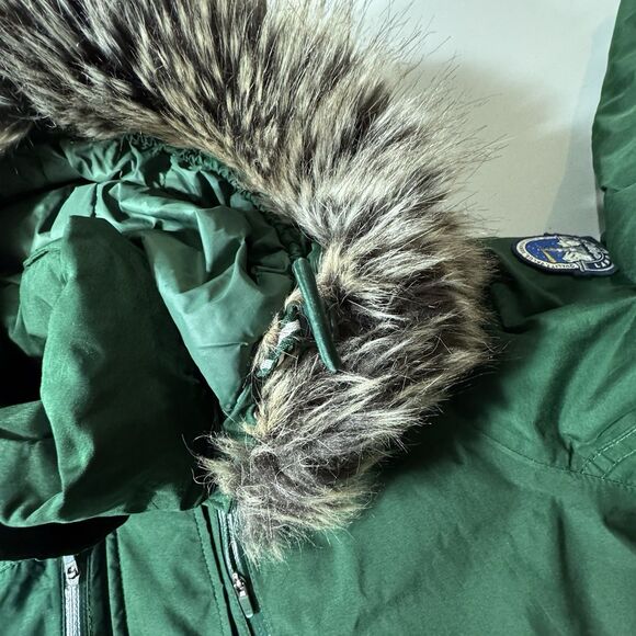 Land’s End Expedition Down Parka Winter Coat Hooded Womens Small Forest Green - Picture 6 of 14